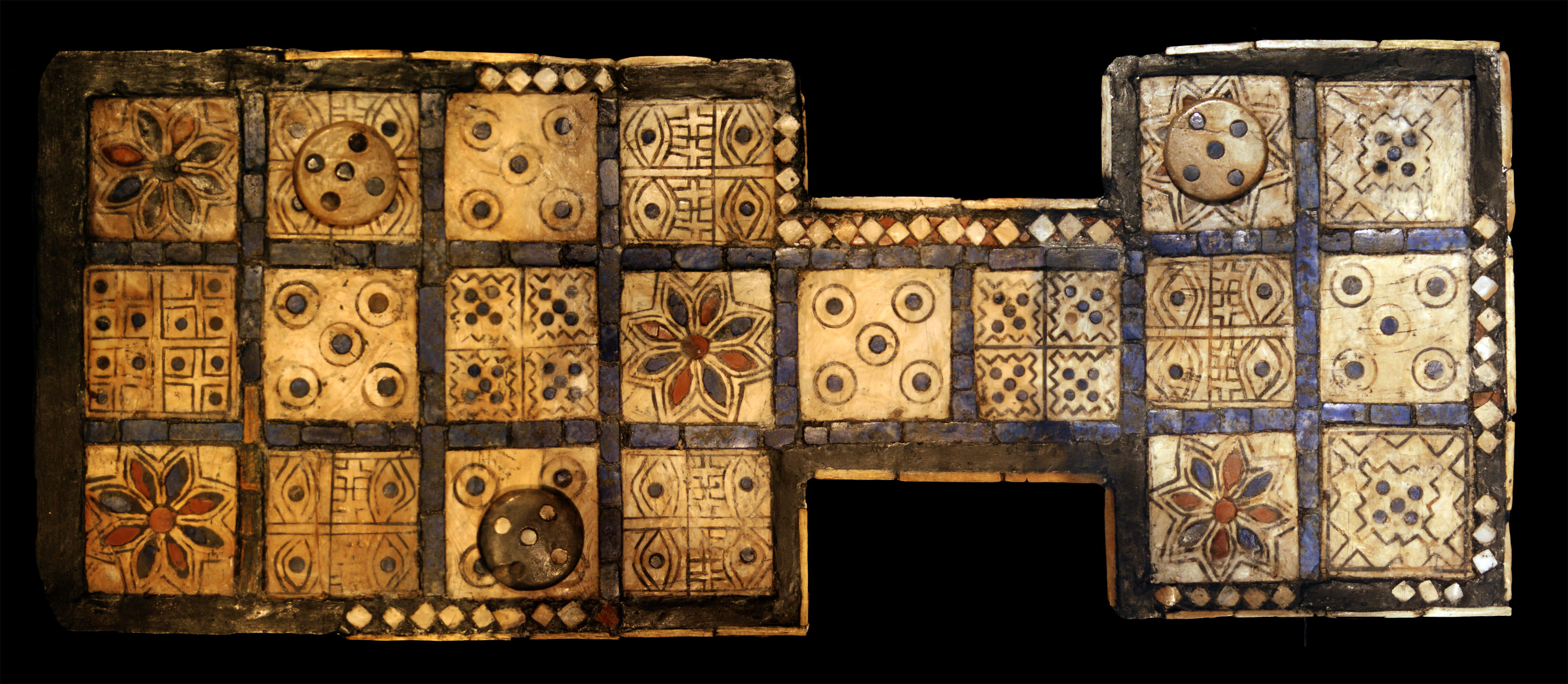 The Royal Game of Ur, inlaid board from the Royal Cemetery at Ur
