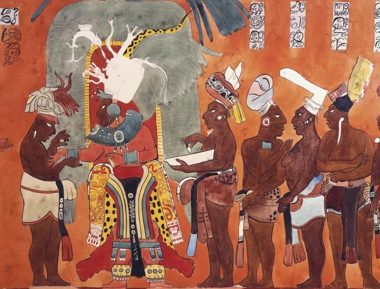 Maya court ritual scene, Bonampak murals